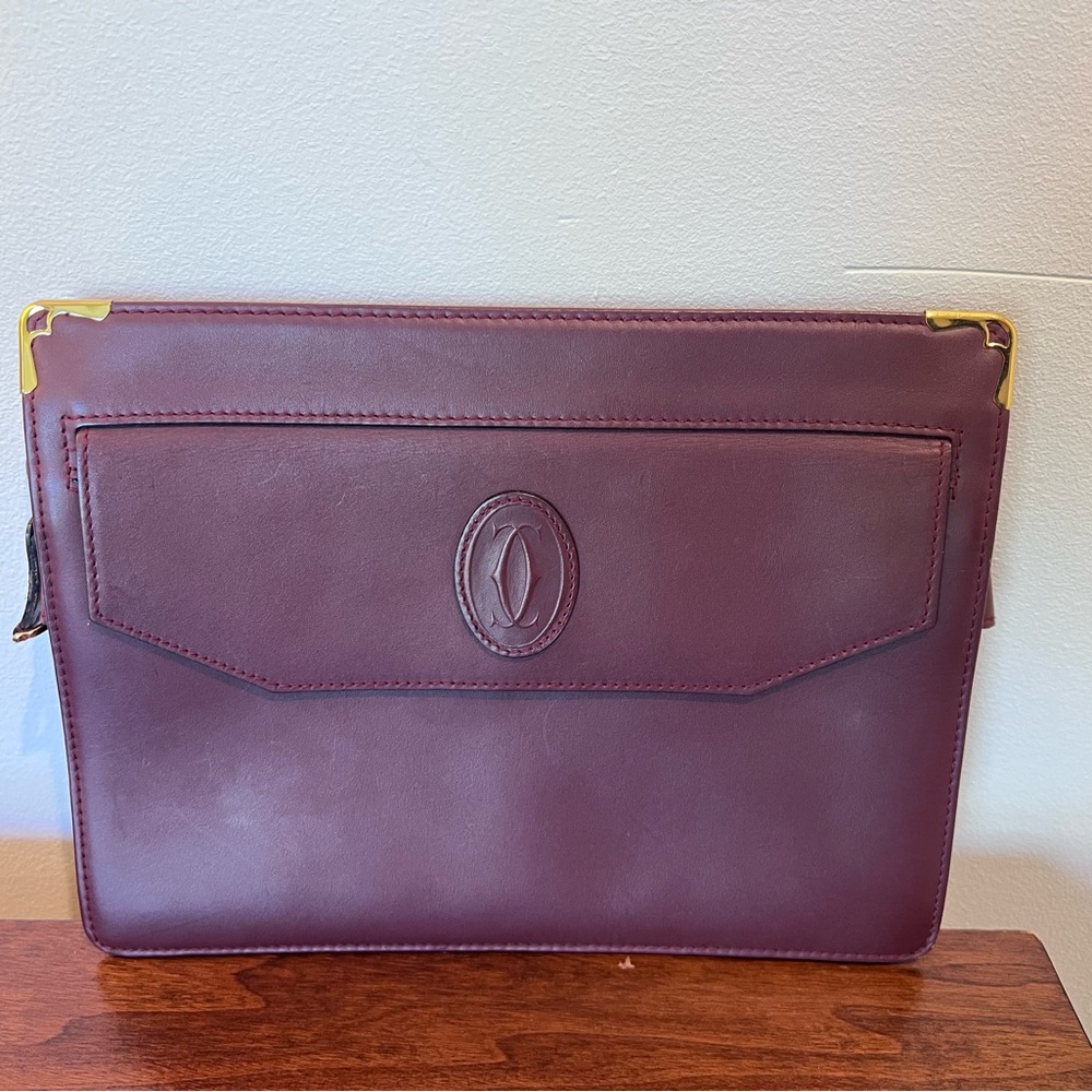 Cartier Bordeaux Leather clutch bag